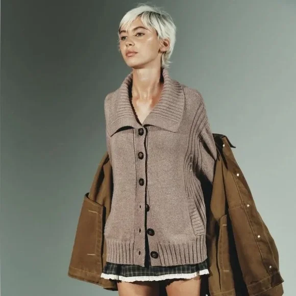 ZARA RIB TRIM CARDIGAN - Picture 3 of 9